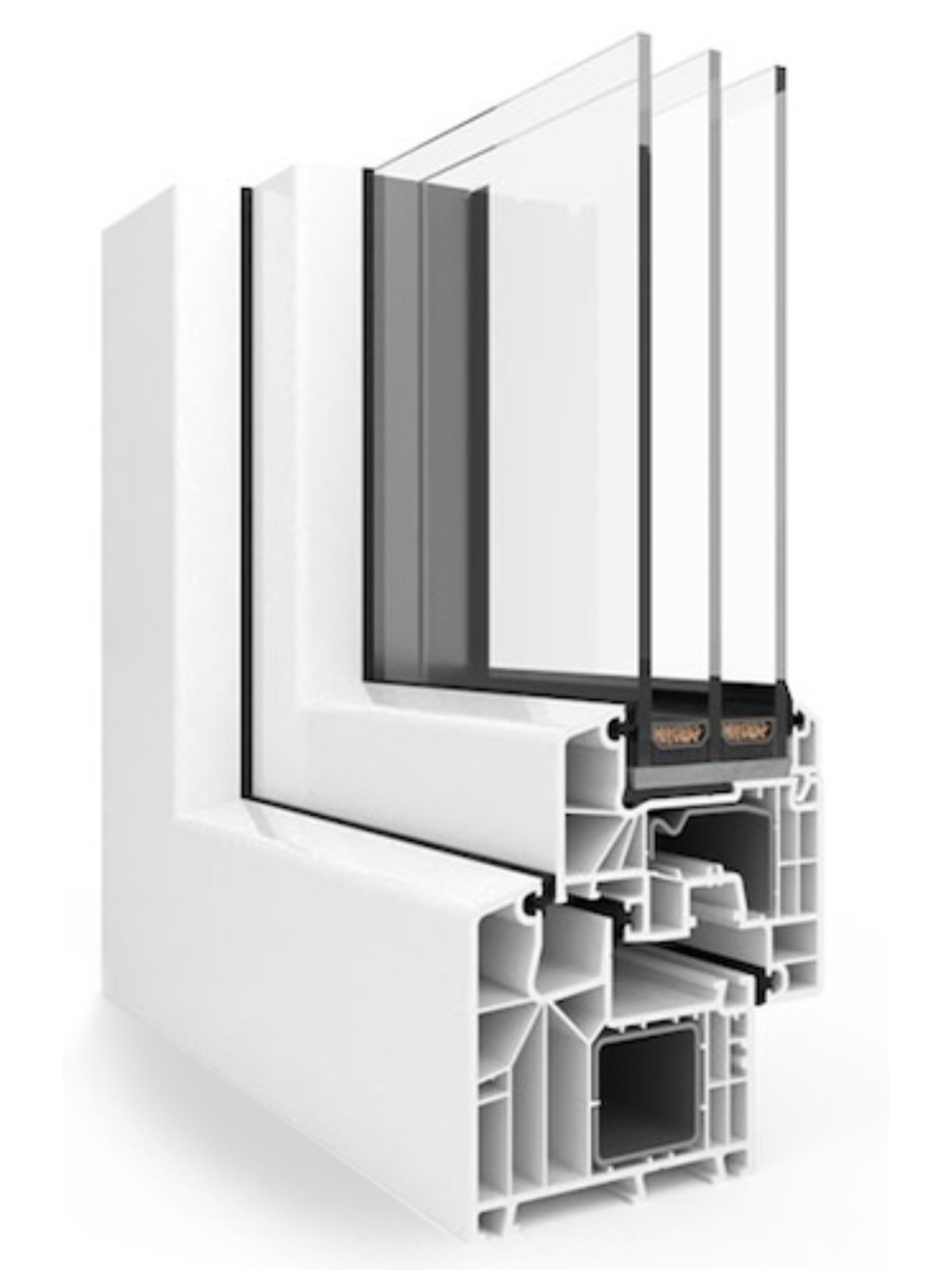 EPOC uPVC window system — multi-chamber profile triple seal